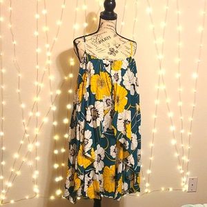 1x Rose Gal yellow/green floral summer dress